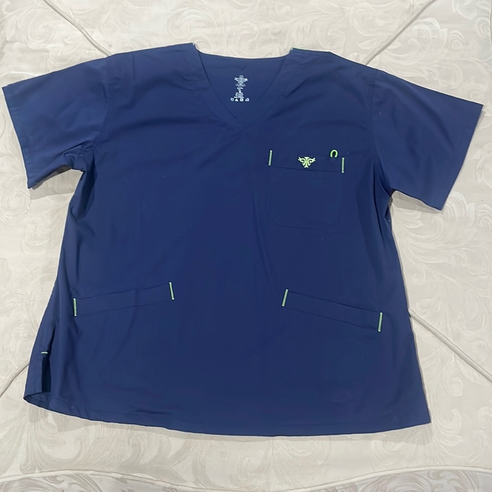 Navy Blue Scrub Top
